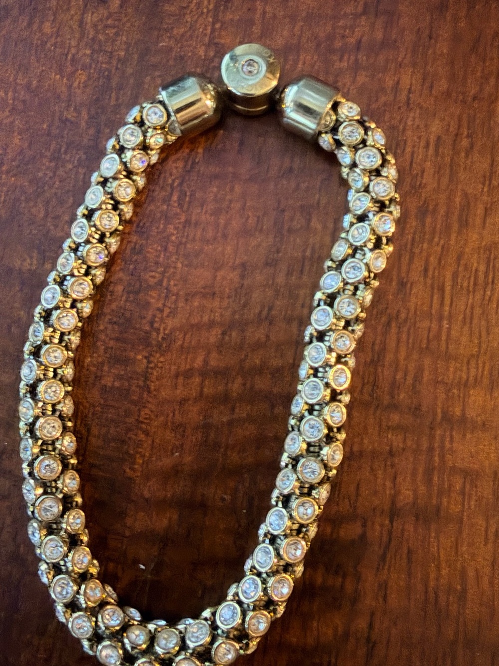 Michael Kors Gold-Tone Crystal Braided Bracelet